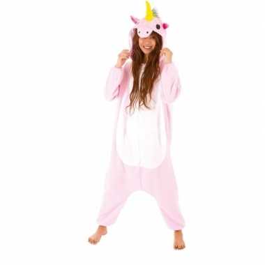 Dierenpak eenhoorn pinky onesie verkleed kostuum dames huispak