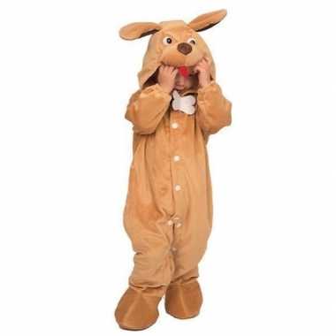 Hond dieren onesie/kostuum babys bruin huispak